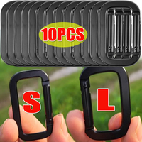 1/2/5/10PCS Multi-Function Safety Buckle Camping Carabiner Black Square Fast Hang Backpack Pendant Mini Buckle Outdoor Tool