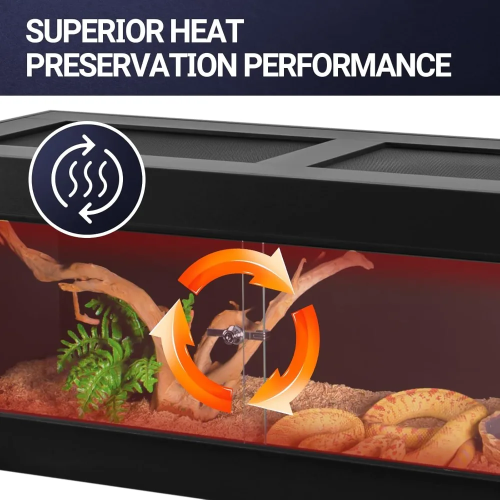 شعبية-68 جالون PVC مرابي الزواحف، 48x18x18 خزانات الزواحف الضميمة لثعبان بيثون الملتحي أبو بريص-البيع الساخن