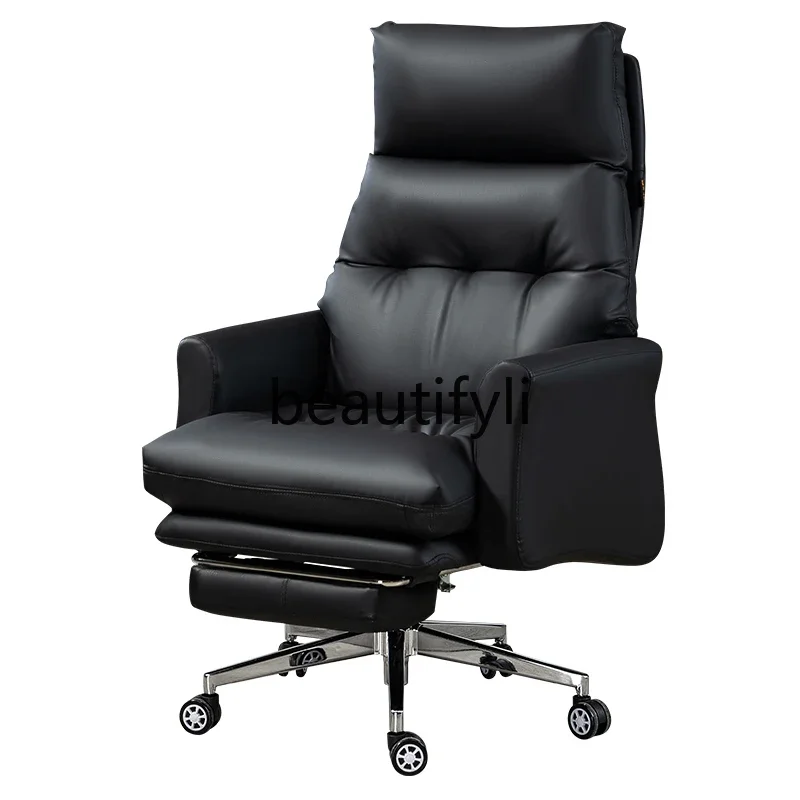 

B6 Бытовое кожаное кресло для босса. Удобное сидячее эргономичное кресло, кресло для отдыха на обед.