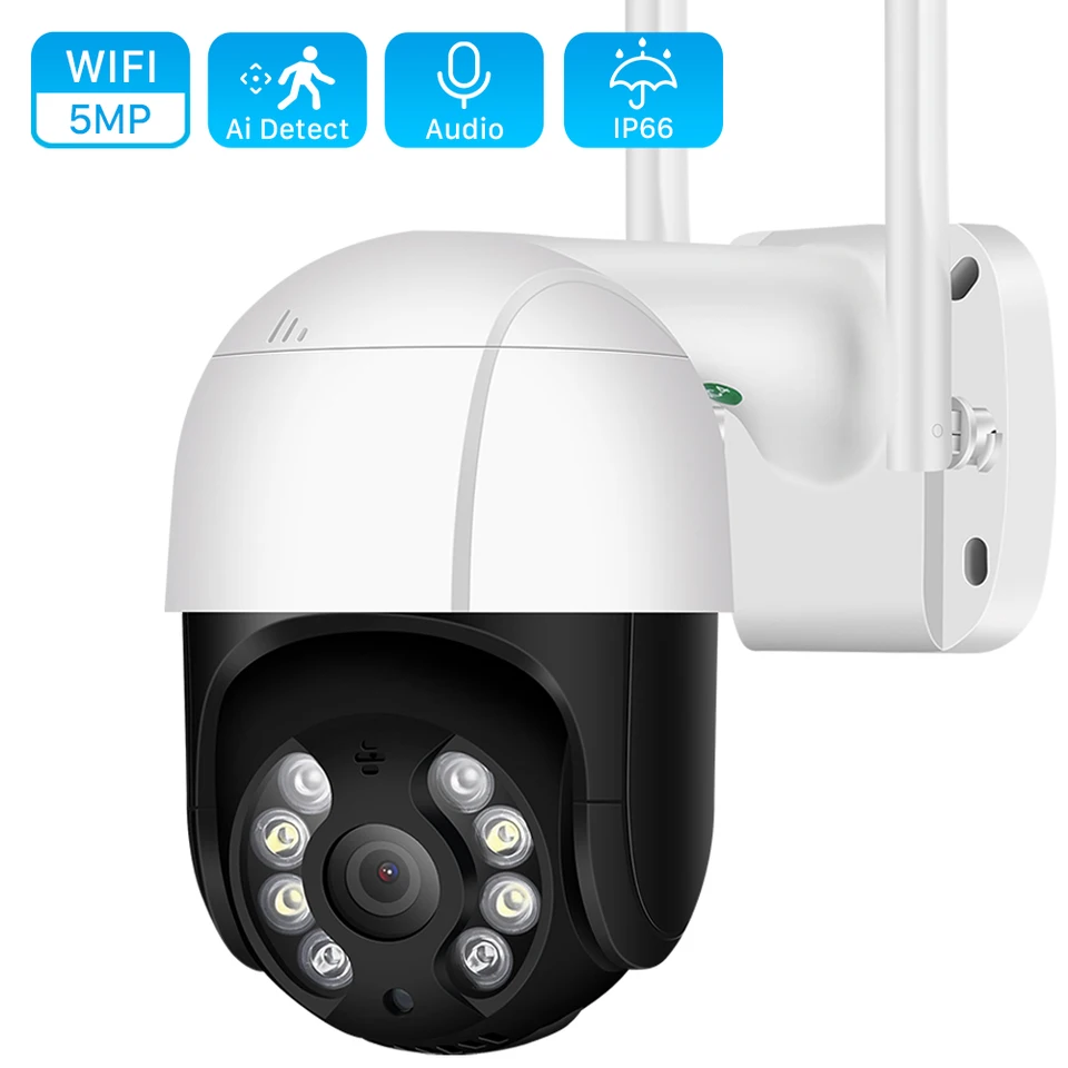 5MP PTZ Wifi Camera Outdoor HD 1080P 4X Zoom Ai Human Detect Auto