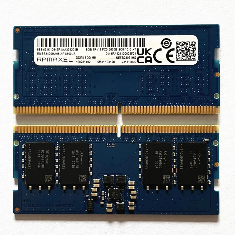 

RAMAXEL DDR5 8GB 5600MHz Laptop Memory 8GB 1RX16 PC5-5600B-SC0-1010-XT DDR5 SODIMM