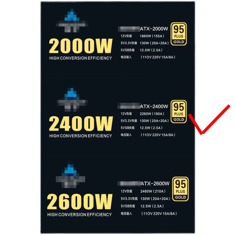 ATX-2400W Power Supply Support Multiple Graphics Rendering 95 PLUS Gold Certification
