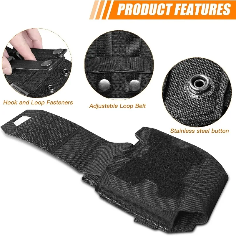 Handcuffs Pouch Molle Shackles Case Universal Handcuffs Holster Quick Release Standard Chain Cuffs Holder for Tactical Vest