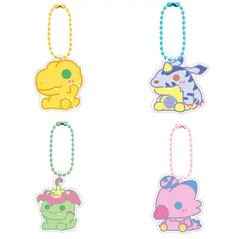 Digimon Adventure Keychains Agumon Tailmon Gabumon Tentomon Palmon Diy Acrylic Action Toy Figures Anime Game Collection Pendant