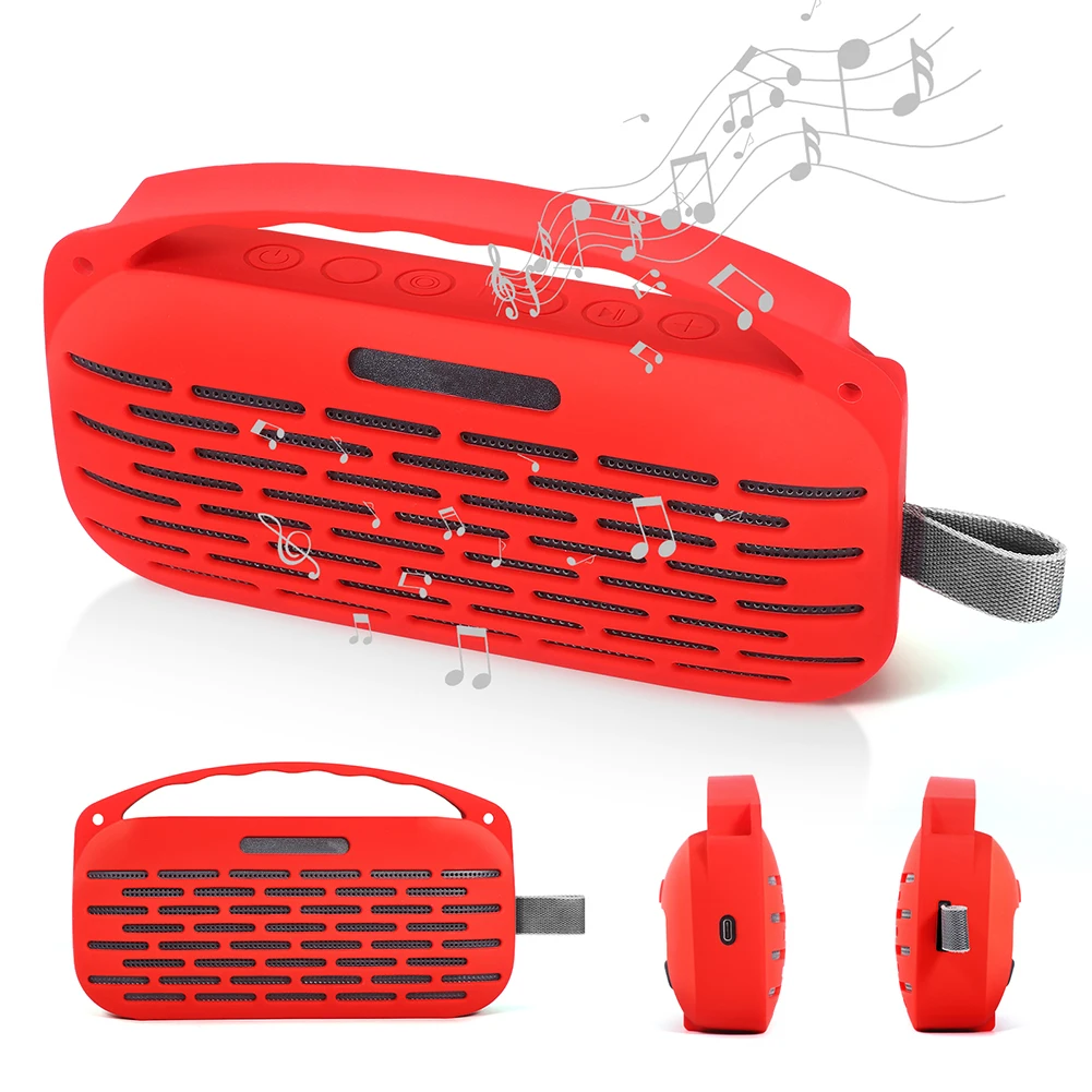 Funda protectora de silicona con asa y correa para el hombro, bolsa de transporte protectora de viaje para Bose SoundLink Flex 2.ª generación