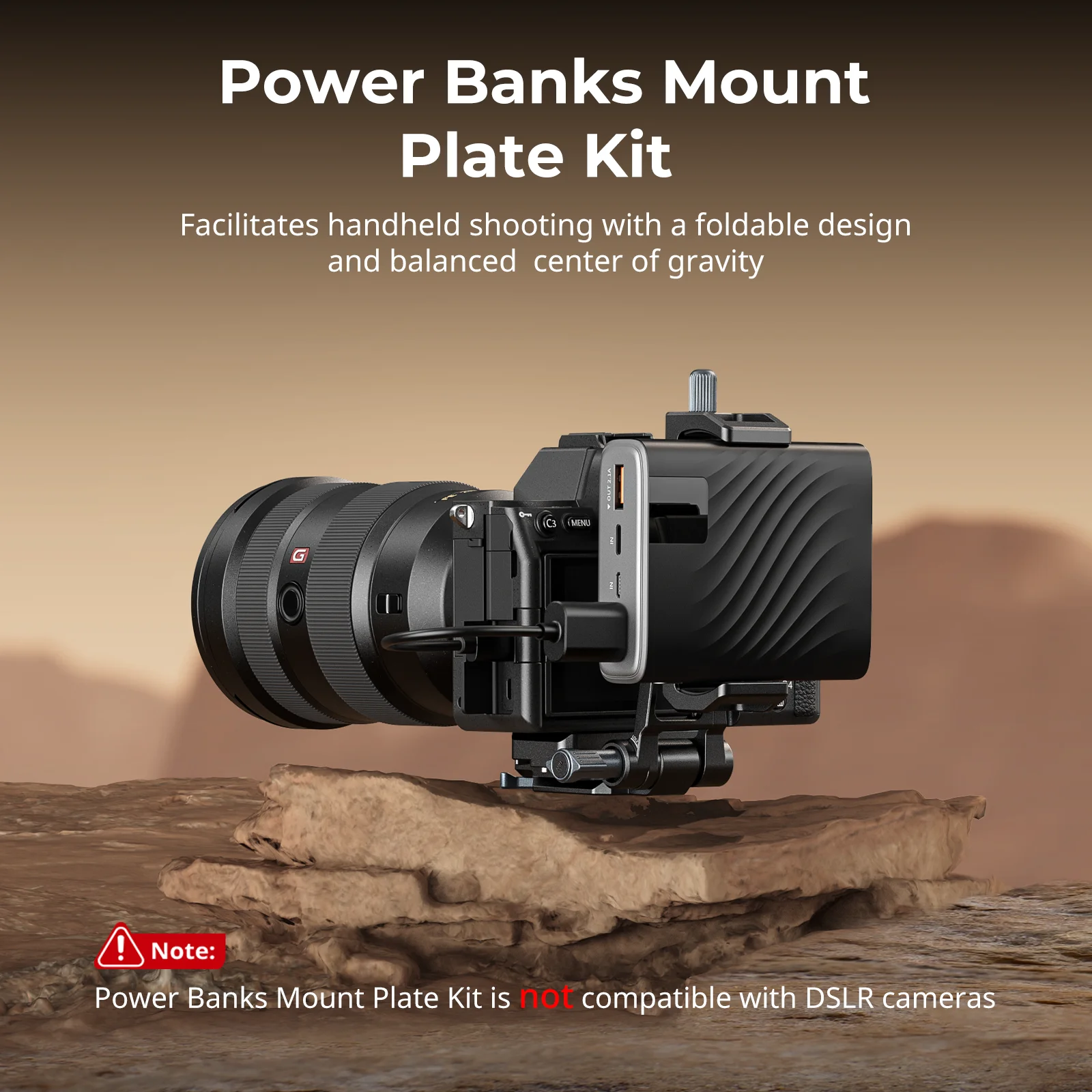 Kit de placa de montaje SmallRig Power Banks para cámaras sin espejo, con placa de liberación rápida para Arca-Swiss, ajustable -4695