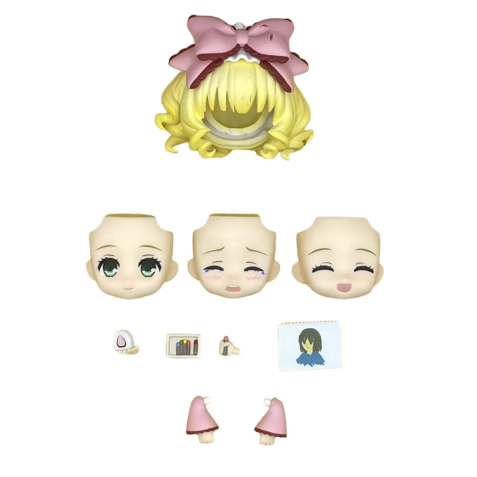 GSC Nendoroid Replacement Hair face Parts OB11 Doll Hairstyle Accessories, Cute Girl Doll Custom DIY Wig