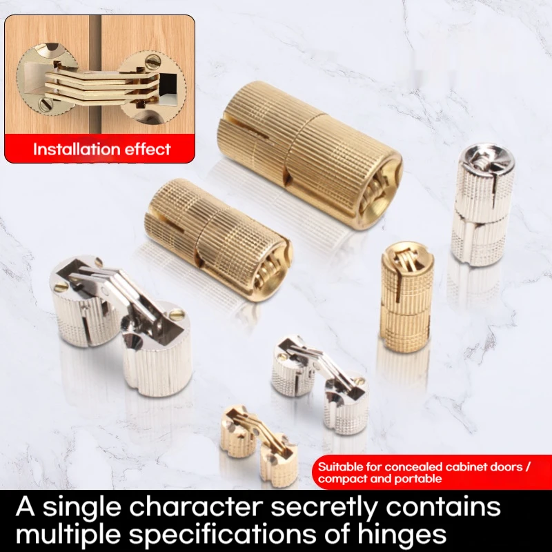 

2PCS No Drill Hidden Hinges for Electrical Box/Cabinet-Invisible Concealed Door Hardware,Copper Heavy Duty Electrical Box Hinges