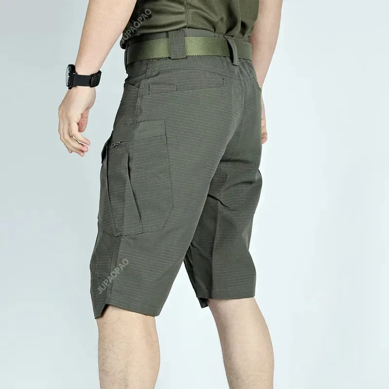 الرجال الحضرية العسكرية التكتيكية في الهواء الطلق مقاوم للماء ارتداء مقاومة البضائع السراويل سريعة الجافة متعددة جيب حجم كبير سراويل للتسلق kn.7 #4