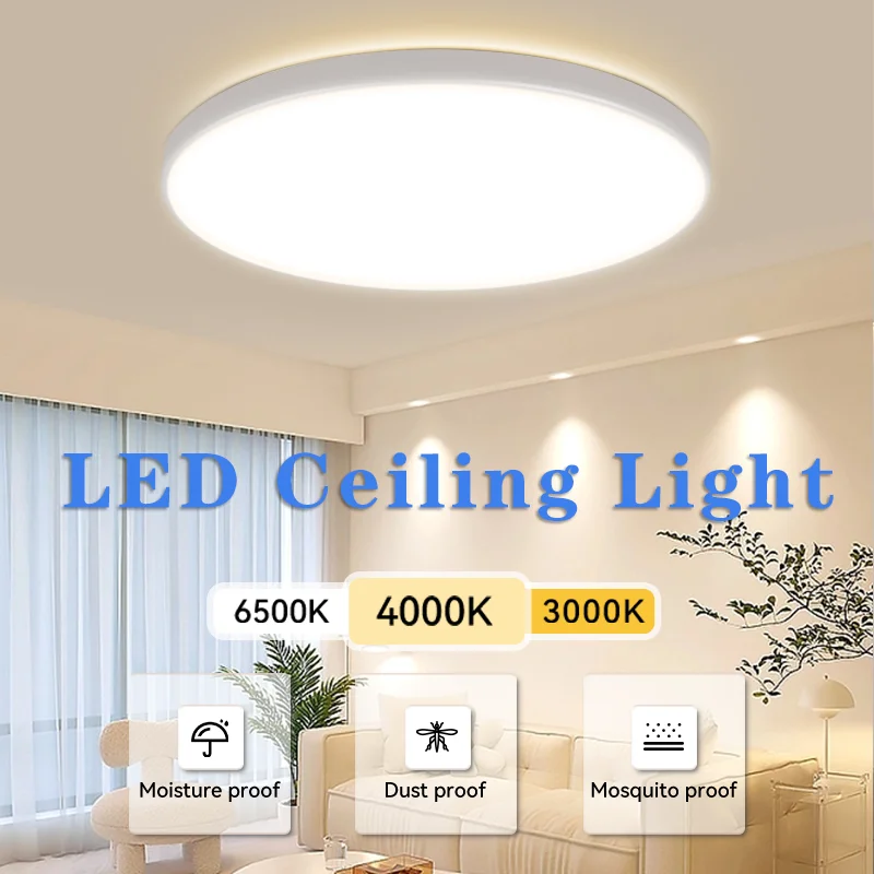 Ultra Thin Led Ceiling Lamp 15W 20W 30W 40W 50W Modern Panel  Ceiling Lights Fixtures For Living Room Bedroom Indoor Lighting