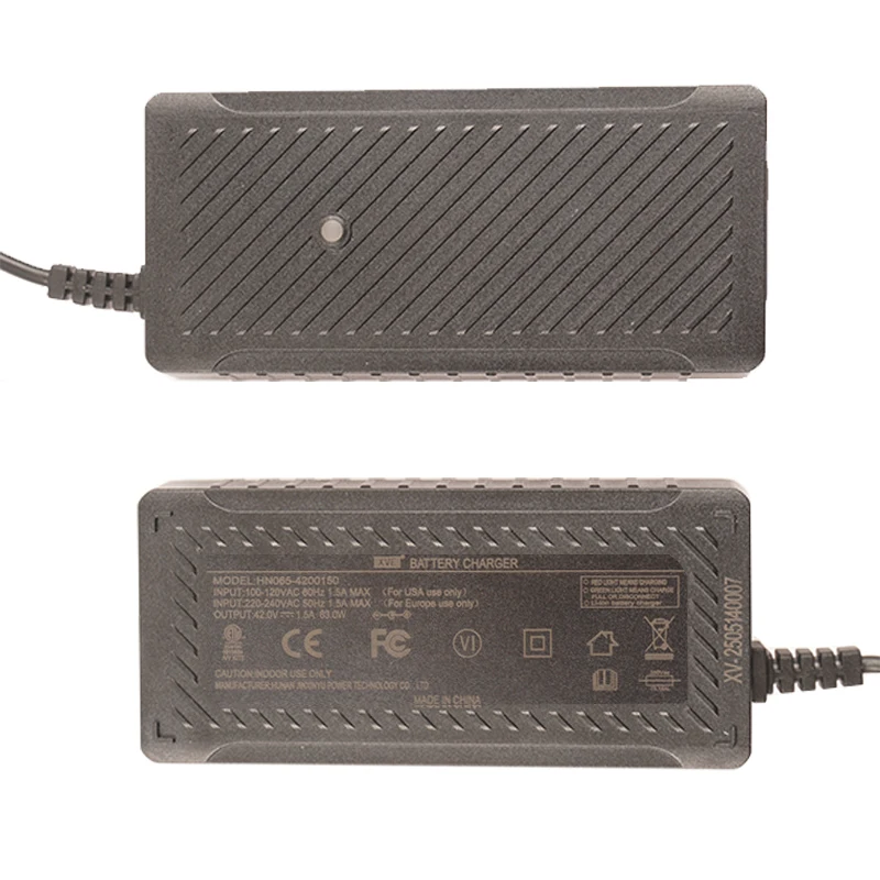 Carregador de bateria de polímero de lítio, 42v, 1,5a, 100-240v, com porta de carregamento original 42v1.5a, carregador portátil