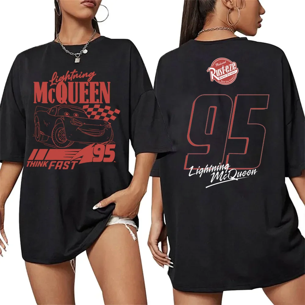 Été foudre Mcqueen et Sally t-shirt pour Couples Mcqueen Sally T-shirts imprimé t-shirt pour hommes femmes Streetwear décontracté hauts