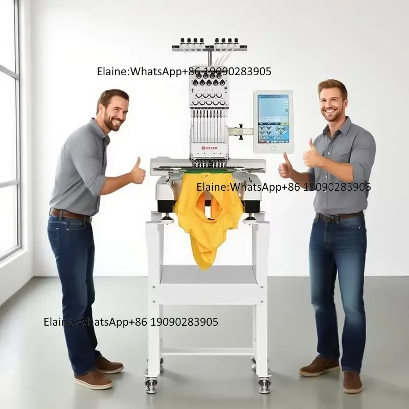 MFS800 9Needles One Head Automatic Multifunctional High-Speed Industrial Computerized Clothes Embroidery Machine for Sale