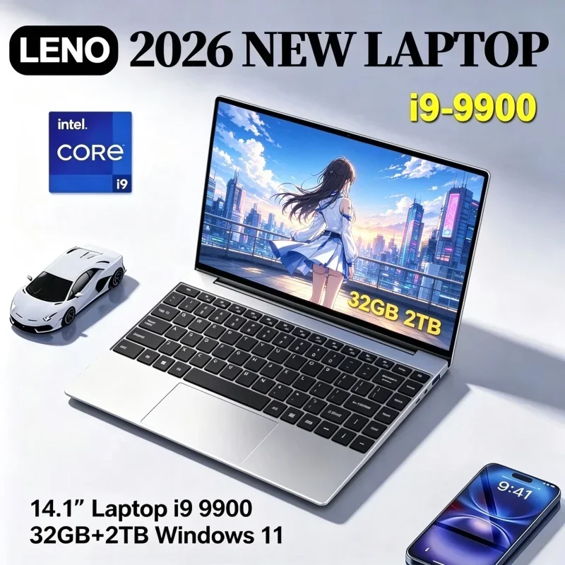 Intel Core I9 9900, 14.1 '' Windows 11 Portable PC 32GB RAM 1TB 2TB SSD 1920*1080 FHD Lightweight Ultra Thin Notebook For Work