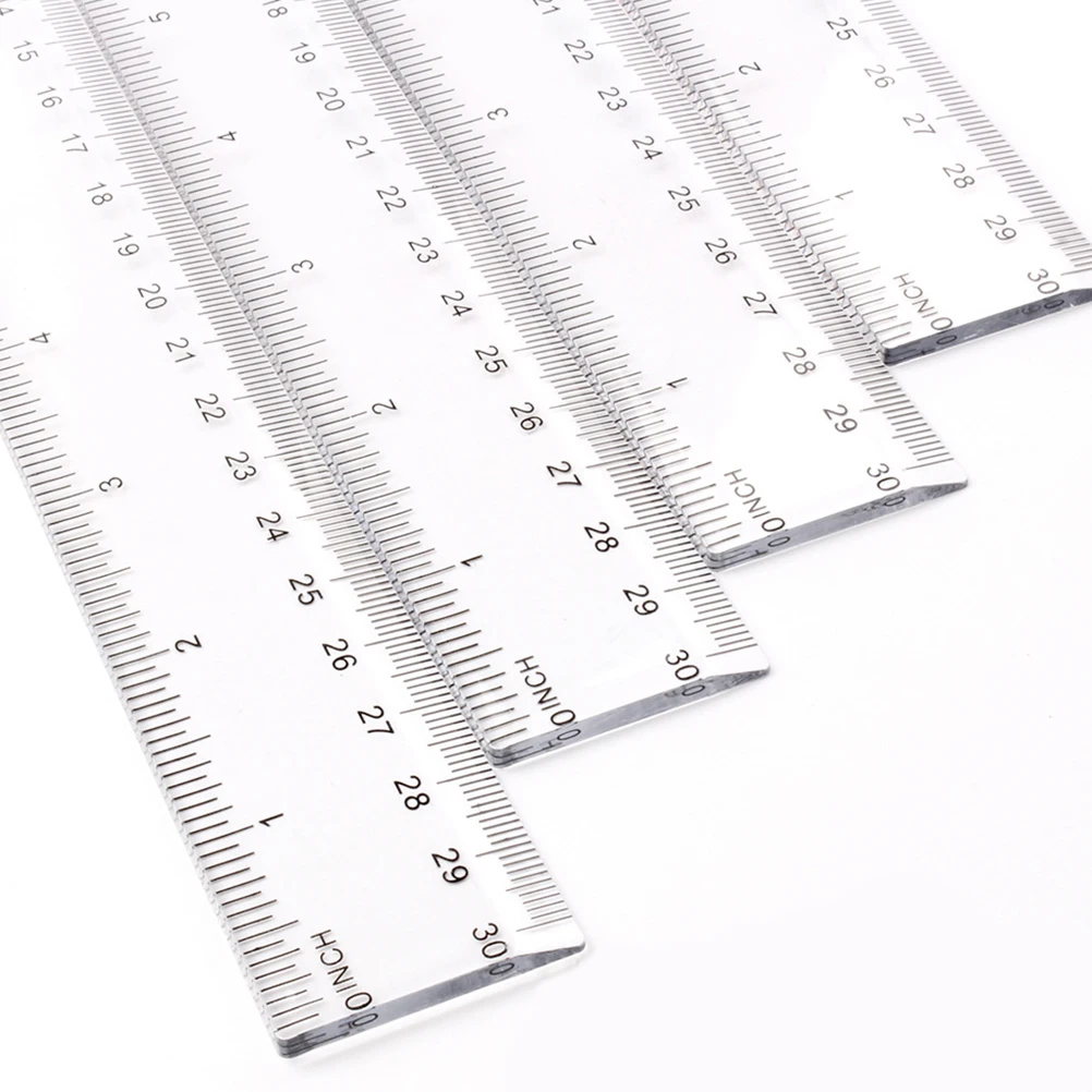 

10 Pcs Plastic Ruler Transparent Straight High Accuracy Drawing Precision Scale for Student Office School Use