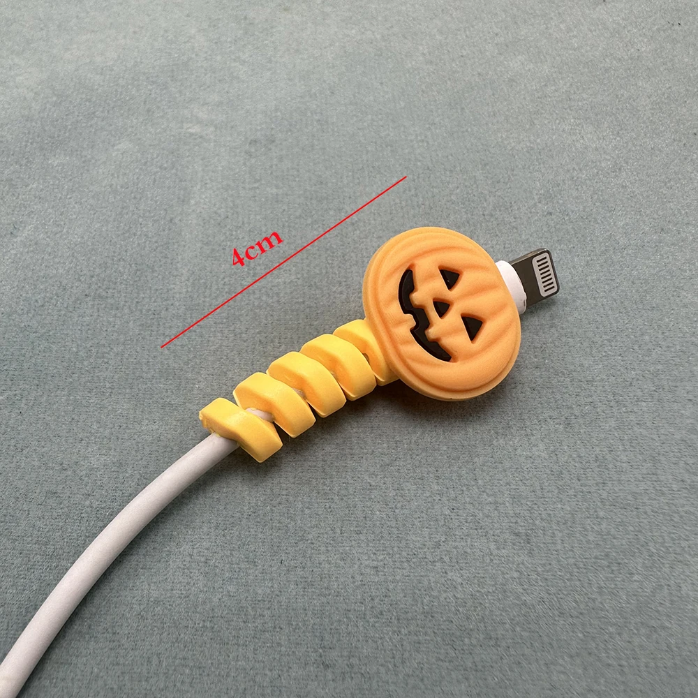 4pcs/8pcs Cartoon Animal Mobile Phone Charging Cable Protective Cover Data Cable Anti-Break Creative Spiral Protector