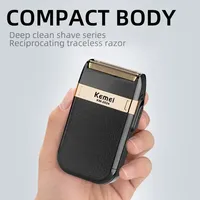 Kemei Electric Shaver for Men Twin Blade Waterproof Reciprocating Cordless Razor USB Rechargeable Shaving Barber Trimmer