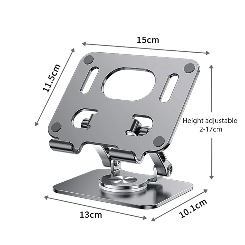 Soporte plegable para teléfono móvil 360, elevador de tableta ahuecado giratorio de 360 grados, soporte antideslizante para tableta, altura ajustable