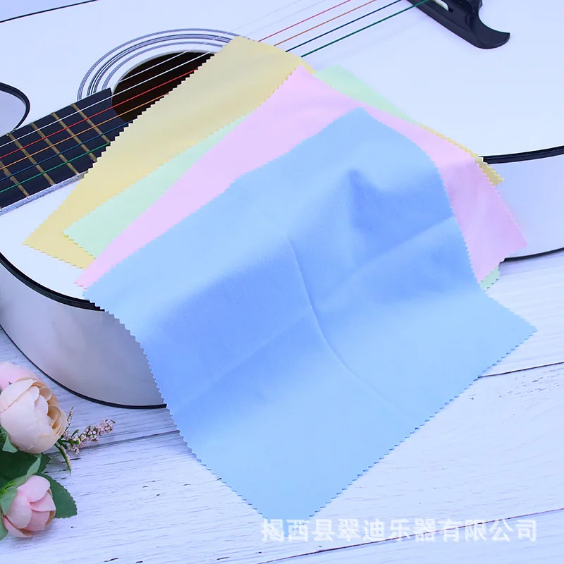 Microfiber Cleaning Polishing Polish Cloth 4 Colors Universal for Musical Instrument Guitar Violin Piano Clarinet