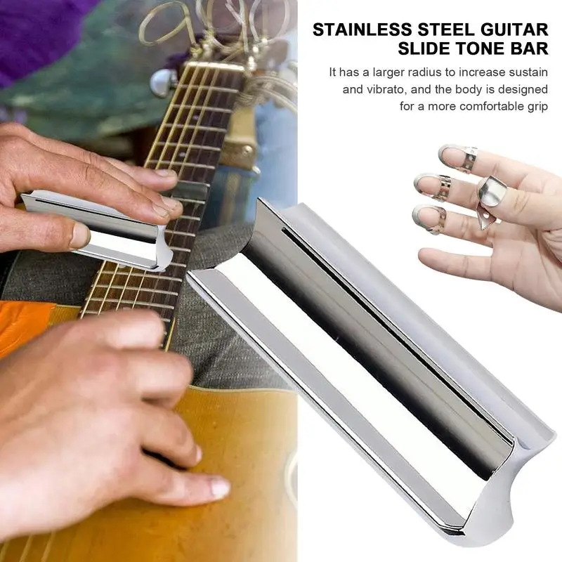 Chitarra Slide Tone Bar Guitar Slide Metal Steel Tone Bar per Dobro Standard Pearse Guitar Steel Bar Slide per chitarra in acciaio inossidabile