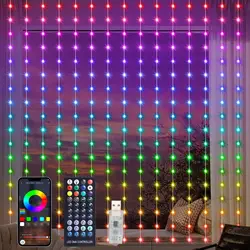 Smart Curtain Lights APP Controlled DIY Text Pattern Animation LED  Christmas Garland RGB String Lights Wedding Room Party Decor