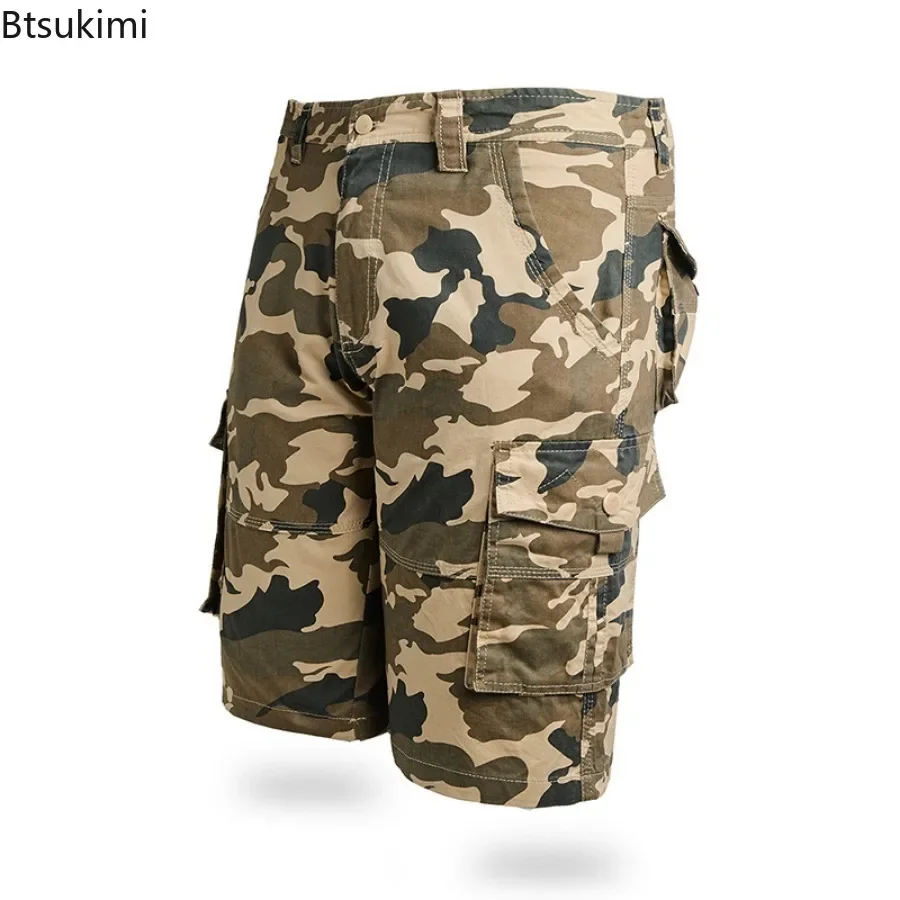 Summer New Men's Military Cargo Shorts Fashion Casual Camouflage Cotton Short Pants Male Multi-pockets Camo Sweatpants Plus Size