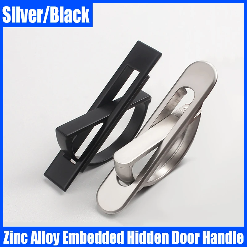 

1PCS Hidden Door Handle Door Knob Embedded Rotating Handle Recessed Flush Pull Cover Floor Cabinet Handle Furniture Handle
