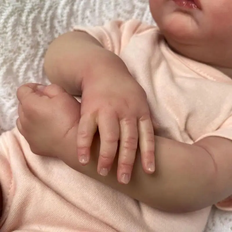 

N84E Doll Romper Eyes Open Doll 19 -дюймовый мягкий силиконовый мягкий тело с одеждой