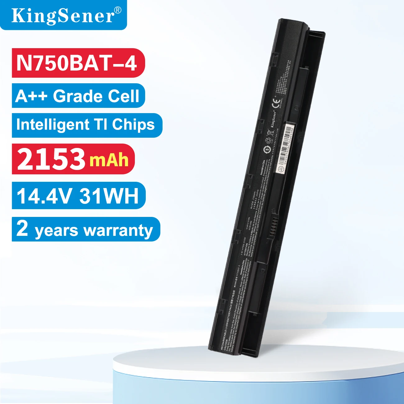 KingSener N750BAT-4 6 Laptop Battery For Clevo N750BU N751BU N750WU N750S Series 87-N750S-31C00 6-87-N750S-4EB1 4EB2 3CF1