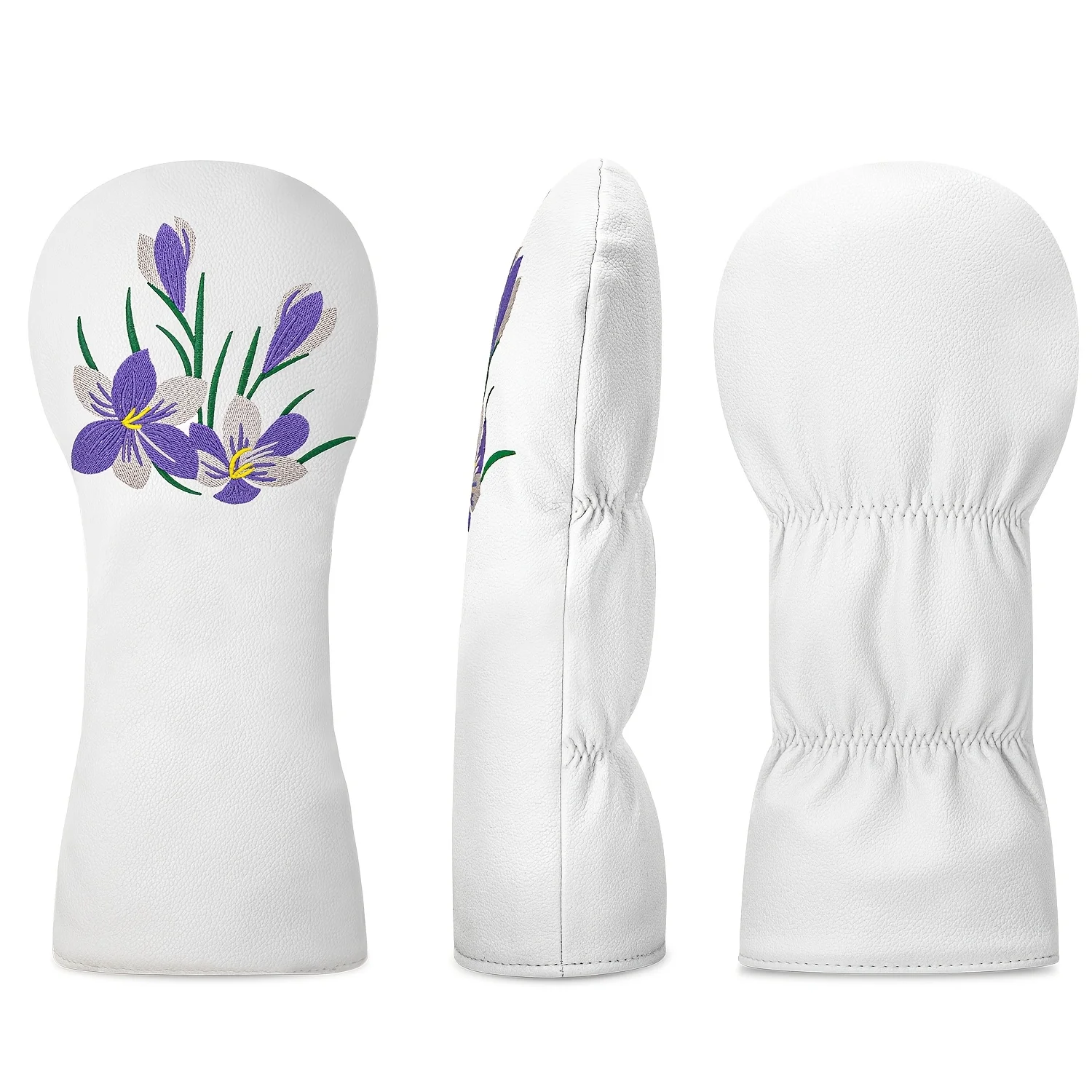 1pc/3pcs Driver, Fairway, Hybrids Headcover - Purple Flowers Design Style Golf Club Cover Suitable for Male and Female view 5