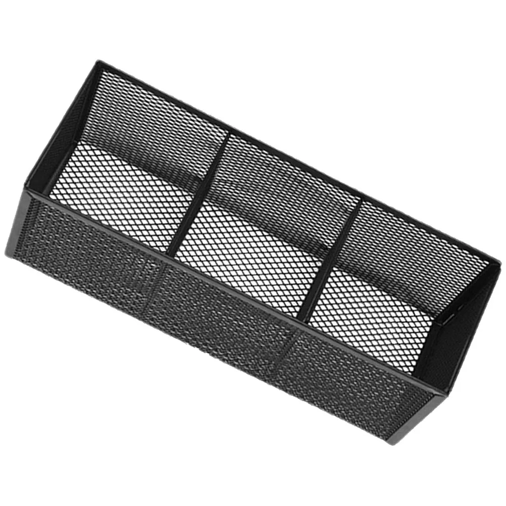 

3 Grid Iron Craft Storage Box for Pens Lipsticks Makeup Organizer Desktop Stationery Holder Pencil Container Office Supply Metal