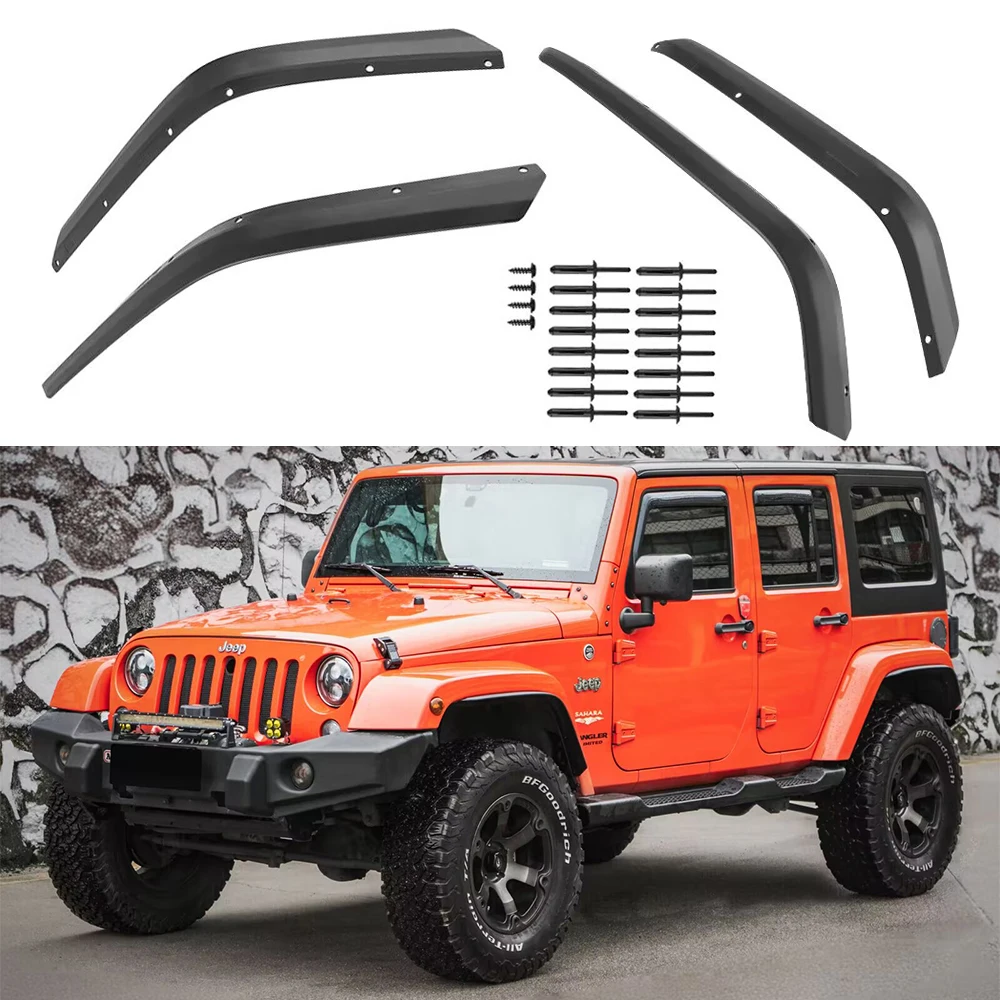 SXMA J401 Fender Flare Original Wider Wheel Protector Black ABS Fender Flare 4PCS OffRoad Dla Jeep Wrangler JK 07-17
