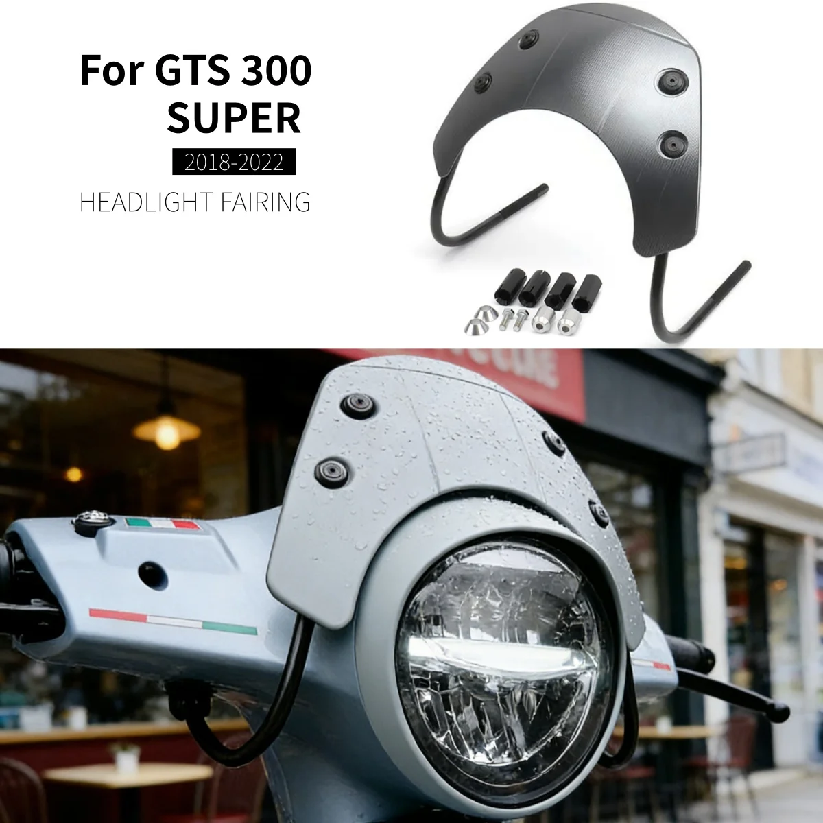

For Vespa GTS300 gts300 GTS 300 Super 2018-2022 New Motorcycle Windshield Windscreen Fairing Accessories Wind Screen Deflectors