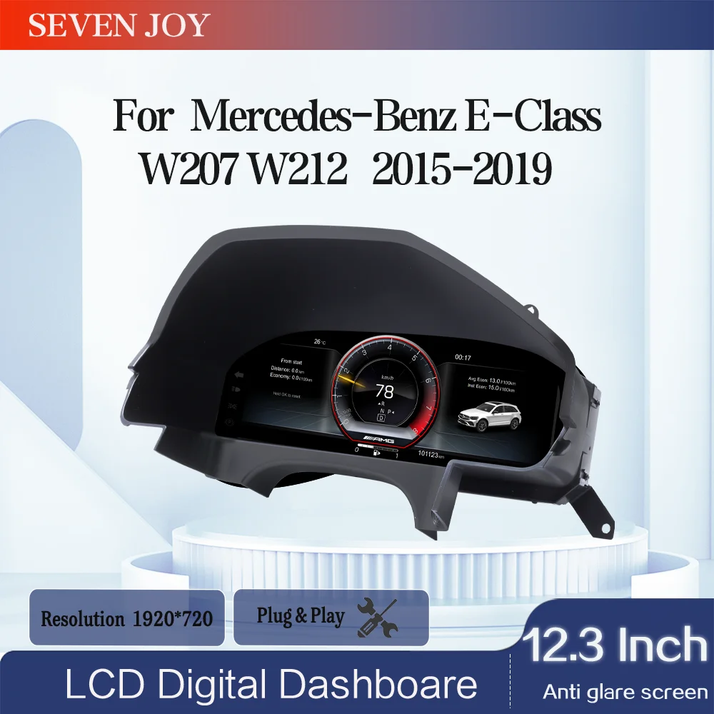 

12.3" LCD Digital Dashboard Cluster For Mercedes Benz E-Class W212 W207 Virtual Instrument Panel Speedometer Cockpit Meter