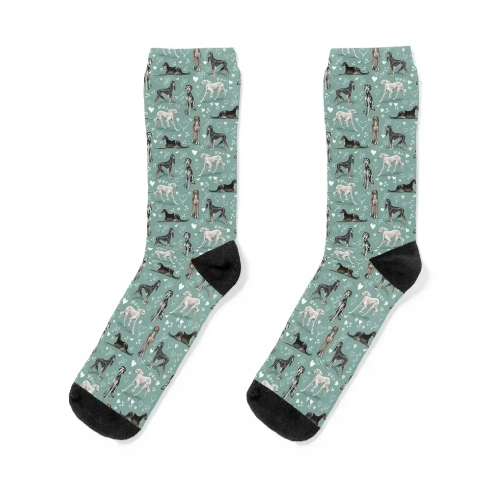 

The Saluki - Green Socks sport Sports cool Socks Men Women's