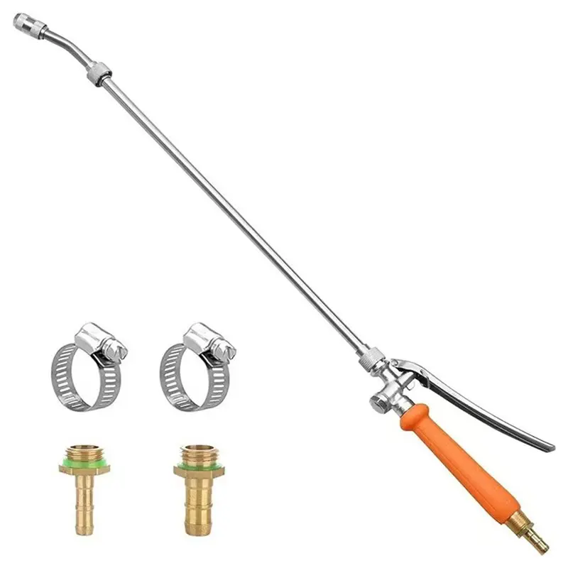 A25F-Stainless Steel Garden Kit Retractable Rod Brass Barb Type Rod Built-In Shut-Off Valve