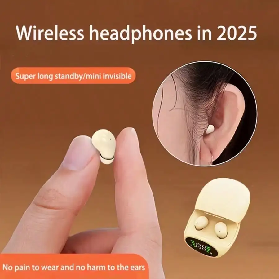 New Wireless Earbuds With Sliding Cover, Unisex Mini Earphones Compatible With All Smartphones, Portable And Wearable view 2