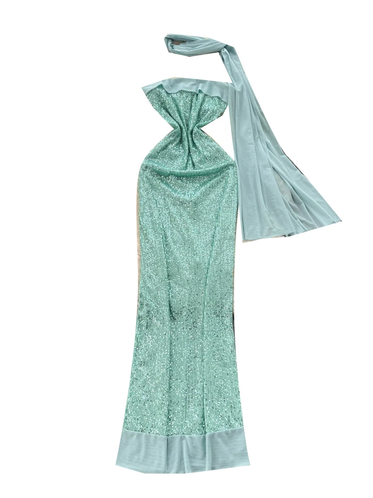 Ele High-Waisted A-Line Evening Dr for Women Svel Sparkling Sequin Bodycon Skirt Me Sa Par Wear Summer