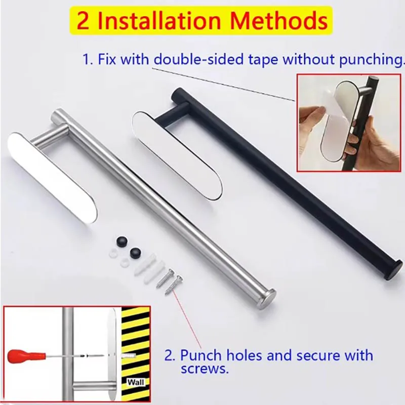 Kitchen Paper Towel Holder Adhesive Tissue Hanger Toilet Roll Paper Dispenser Cabinet Storage Napkin Rack Bathroom Accessories