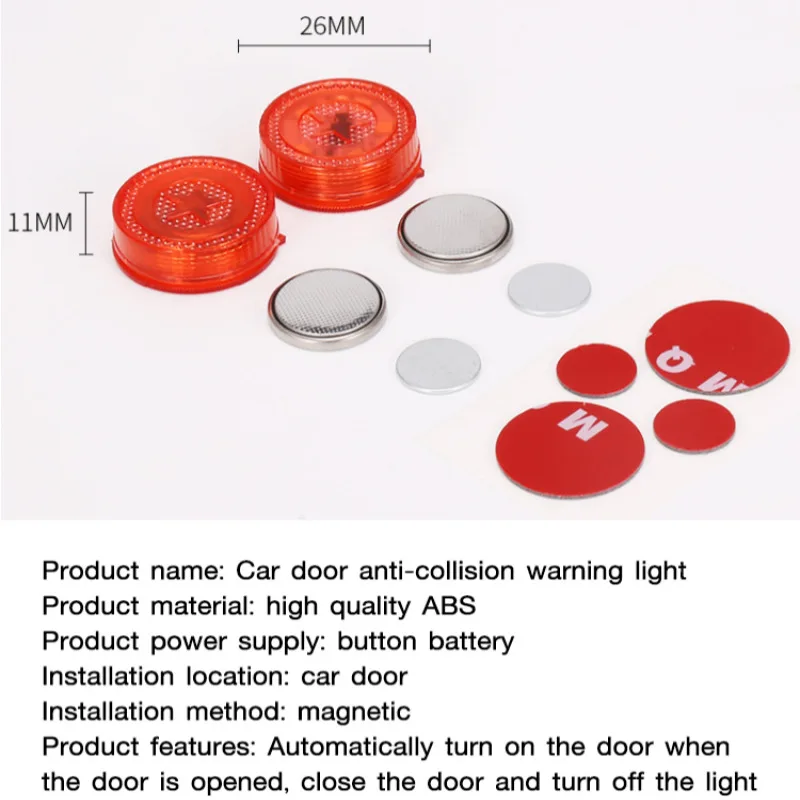 Luce di avvertimento per porta a LED per auto modifica senza cablaggio sicurezza anti-collisione luci anti-tailgating luce sensore flash cinque luci