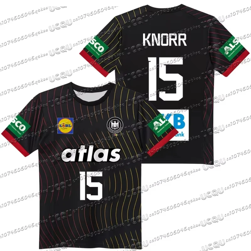 

2025-26 Новая немецкая футболка из джерси для гандбола Dhb, быстросохнущая дышащая спортивная одежда с короткими рукавами для взрослых и детей, повседневный топ для фитнеса на открытом воздухе