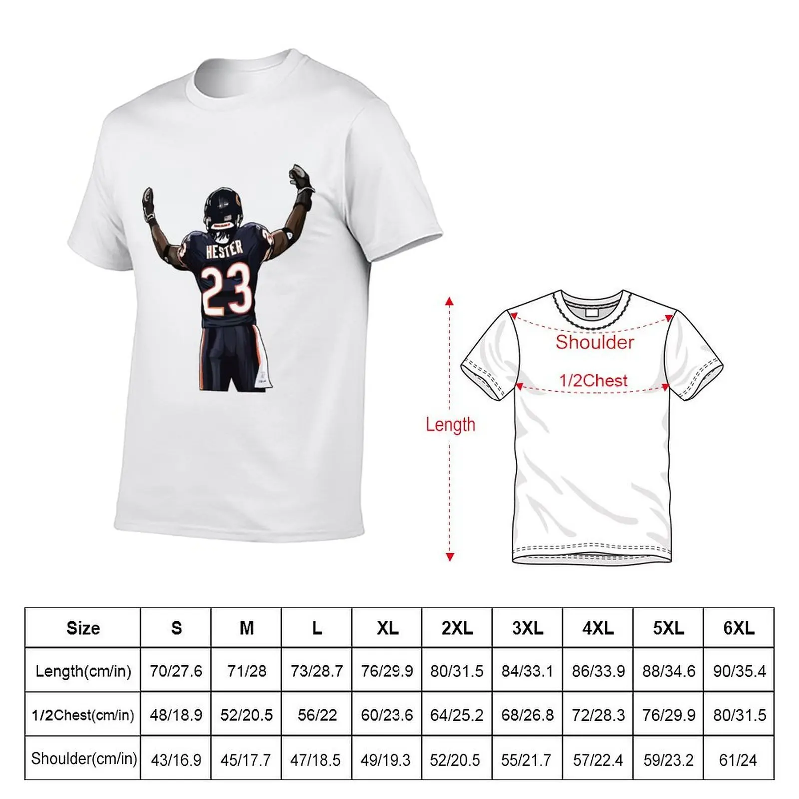 Devin Hester #23 Sign T-Shirt man t shirts for men men t shirt cotton 100% T-Shirt