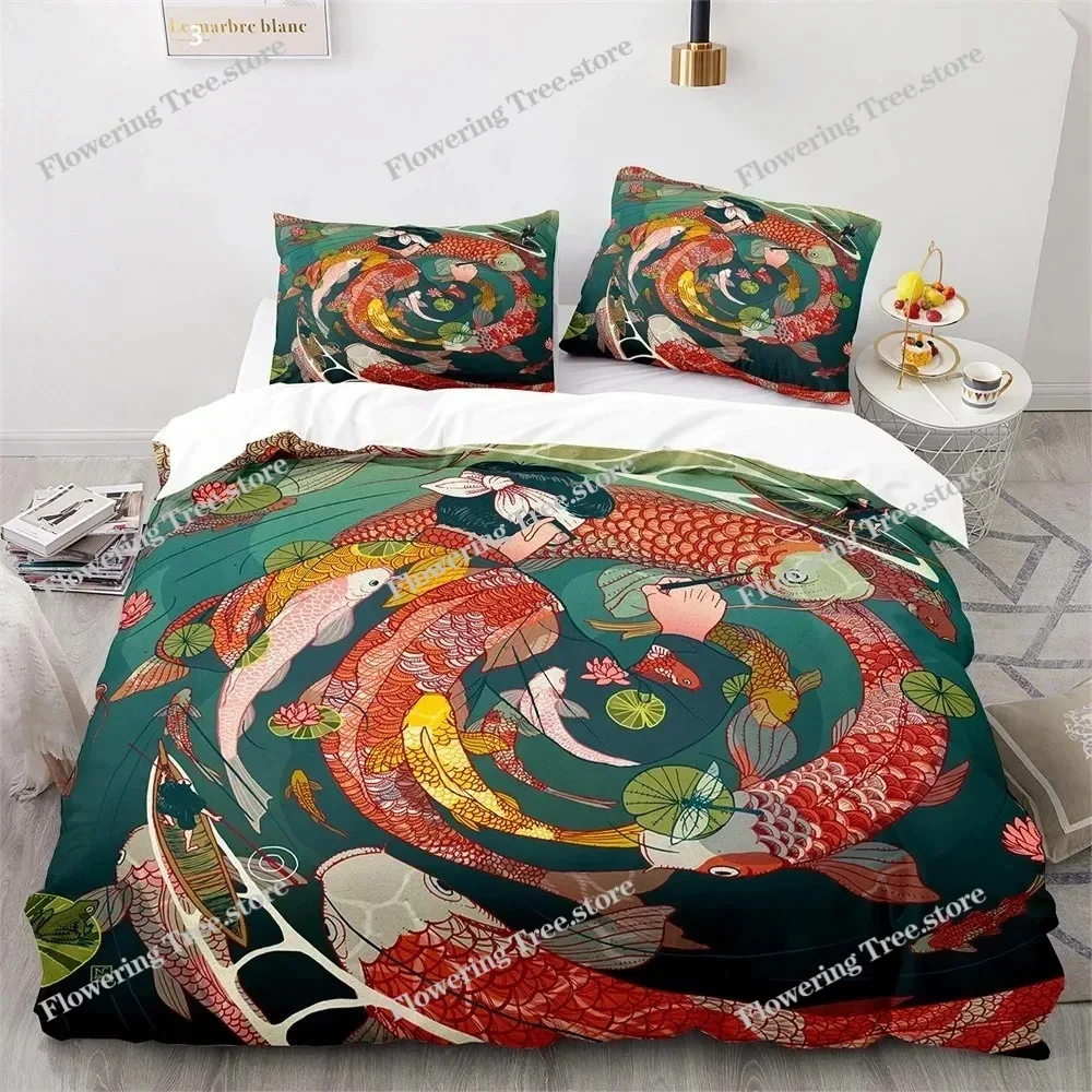 

Ukiyo-eduvet Cover Set Japanese Style King Queen Size For Kids Boys Girls Bedding Set Polyester Comforter Cover With Pillowcase0