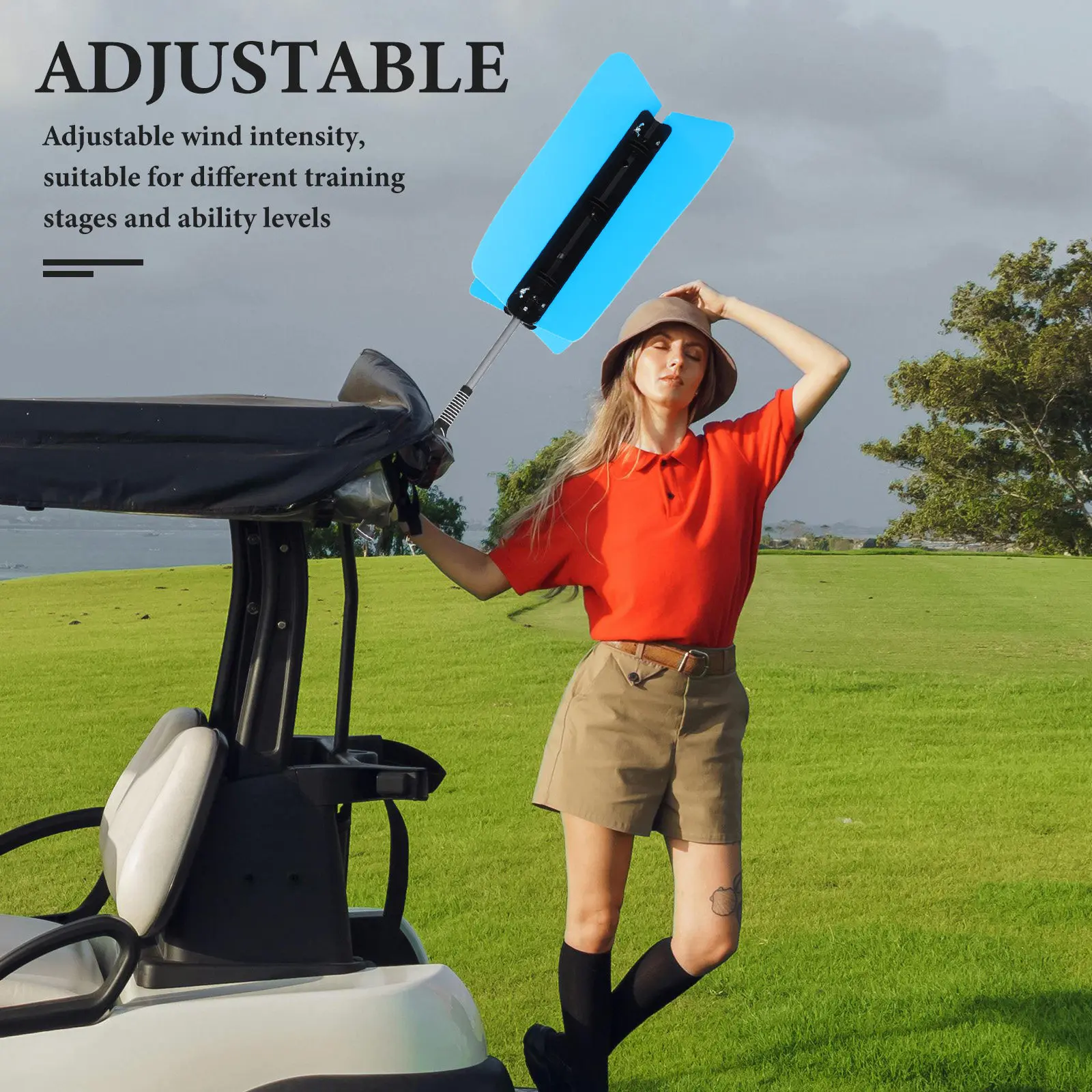 

Тренажер для гольфа для улучшения силы рук и мощности удара, имитирующий условия ветра, идеально подходит для начинающих игроков в гольф, тренировочный инструмент.