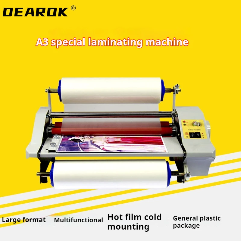 

A3 Paper Laminating Machine Cold&Hot Roll Laminator Four Rollers Worker Card Office File Laminator FM360 110v/220v hot laminator