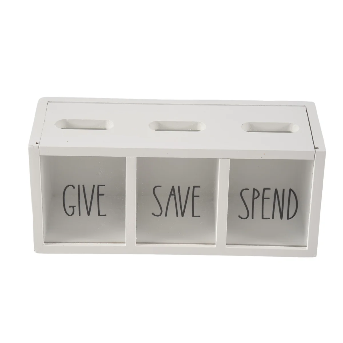 MCGS-Wooden Give Save Spare Money Saving Box für Kinder, Kinder-Sparschwein auf der Arbeitsplatte für den täglichen Bargeld, Wandmontage-Kinderbank Weiß