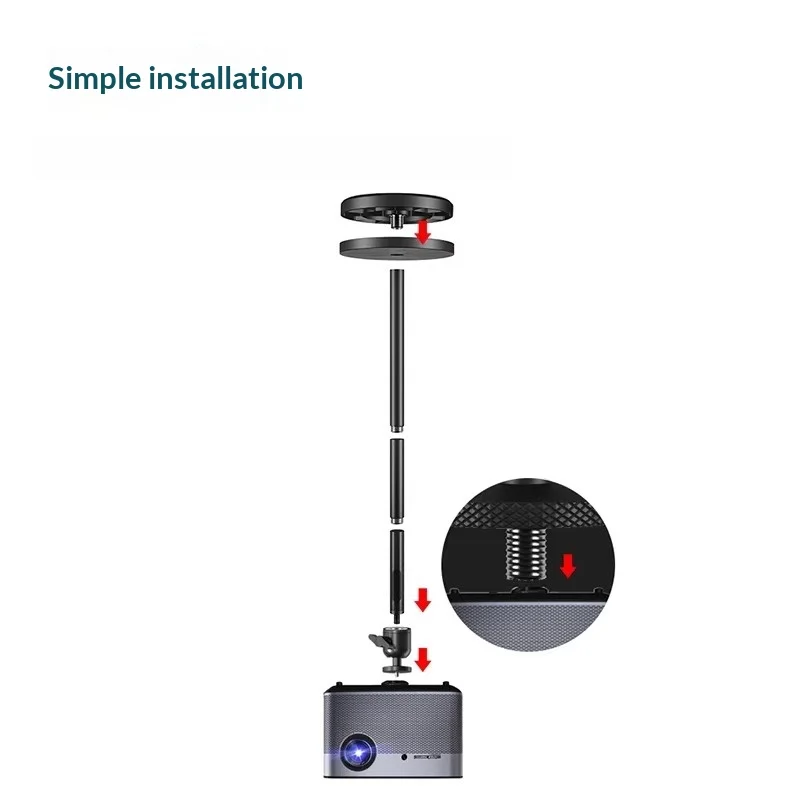 MAX 5KG Projector Stand 6MM Universal 2-in-1 Ceiling & Wall Mount Bracket for 1080p 4k Projector,Easy Installation,Hidden Cables