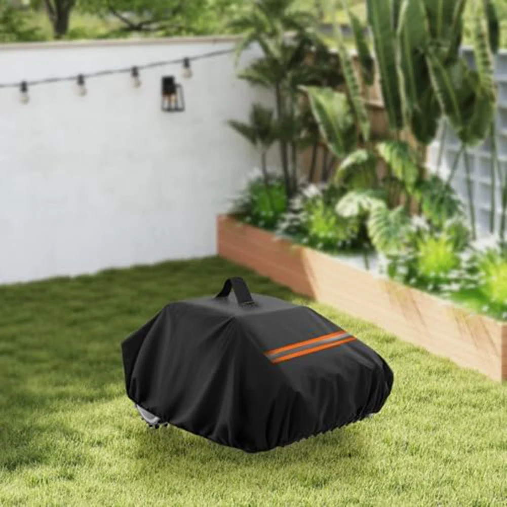 For Outdoor Storage Robotic Mower Cover Waterproof Lawn Mower Cover Lawn Mower Black 210D Oxford Fabric Top Handle