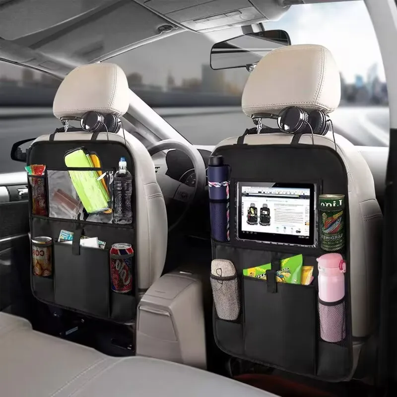 Auto-Rücksitz-Organizer mit Touchscreen-Tablethalterung, Aufbewahrungstaschen, Rücksitzschoner, Auto-Zubehör