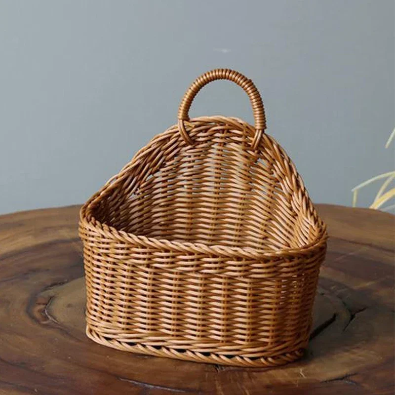 Handgewebter Hängender Rattan-Aufbewahrungskorb Weihnachtliche Wanddekoration Organizer für Küche Bad Kinderzimmer Schrank Café Blumentopf – Detail 13
